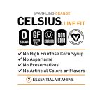 CELSIUS Sparkling Orange, Functional Essential Energy Drink 12 Fl Oz (Pack of 12) - Image 4